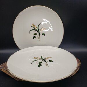 Edwin Knowles Forsythia Dinner Plates Set of 2 Yellow Floral 10.25" Vintage